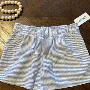 3/$12 Girls Carters Striped Linen Shorts Sz 10- NWT